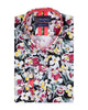 White Cosmos Flower Print Shirt with Matching Handkerchief-Makrom