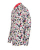 White Cosmos Flower Print Shirt with Matching Handkerchief-Makrom