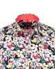 White Cosmos Flower Print Shirt with Matching Handkerchief-Makrom