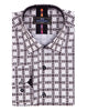 White Dashed Line Check Print Shirt-Makrom