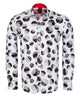 White Dotted Moon Print Men's Shirt-Makrom