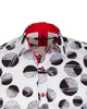 White Dotted Moon Print Men's Shirt-Makrom