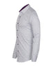 White Dotted Mosaic Print Shirt with Matching Handkerchief-Makrom