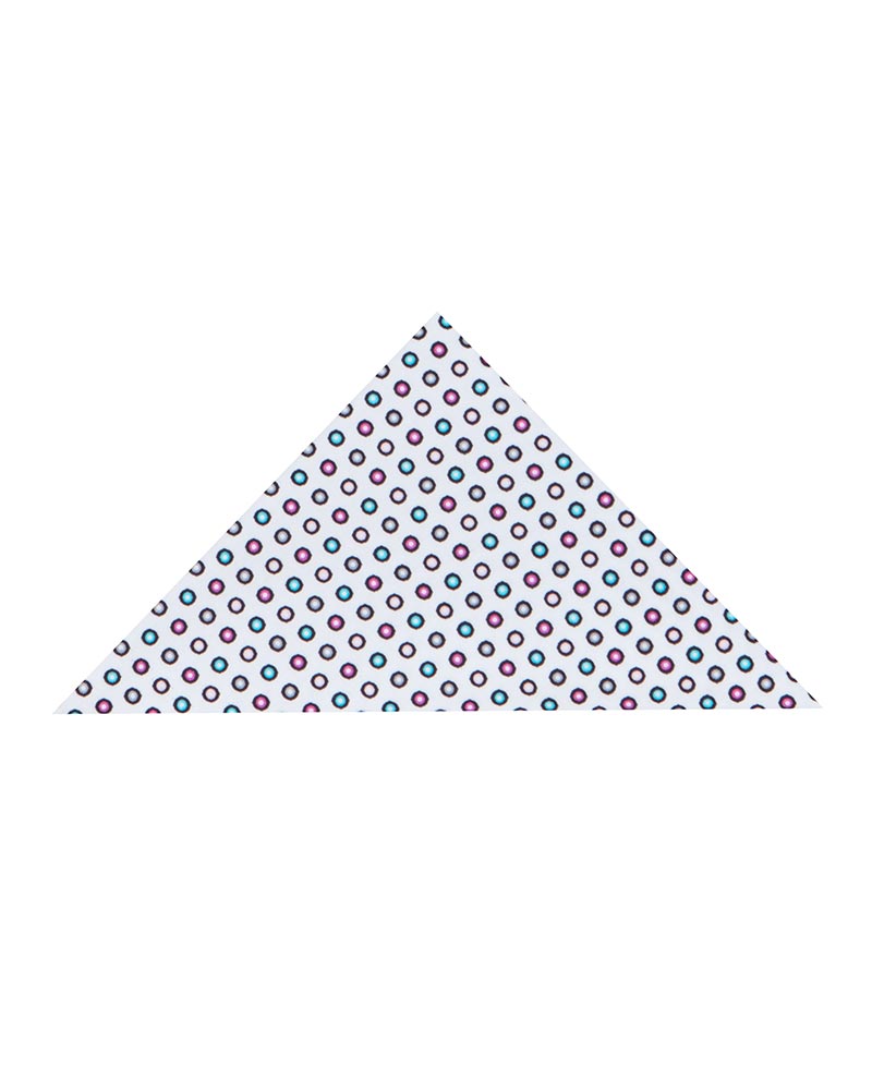 White Dotted Mosaic Print Shirt with Matching Handkerchief-Makrom