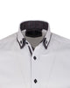 White Double Collar Dotted Print Shirt-Makrom