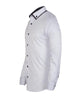 White Double Collar Dotted Print Shirt-Makrom
