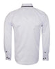 White Double Collar Dotted Print Shirt-Makrom