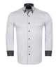 White Double Collar Dotted Print Shirt-Makrom