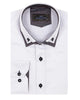 White Double Collar Dotted Print Shirt-Makrom