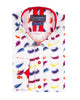 White Feather Print with Matching Handkerchief-Makrom