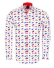 White Feather Print with Matching Handkerchief-Makrom