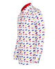 White Feather Print with Matching Handkerchief-Makrom