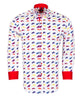 White Feather Print with Matching Handkerchief-Makrom