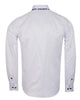 White Floral Double Collar Men's Shirt-Makrom