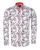 White Flowers Print Shirt with Matching Handkerchief-Makrom