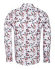 White Flowers Print Shirt with Matching Handkerchief-Makrom