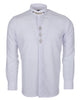 White Grandad Collar Chain shirt with Diamantes-Makrom