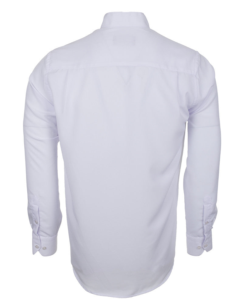 White Grandad Collar Chain shirt with Diamantes-Makrom