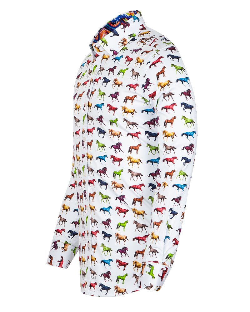 White Horse Print with Matching Handkerchief-Makrom