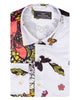 White Neon Floral Garden Print Shirt-Makrom