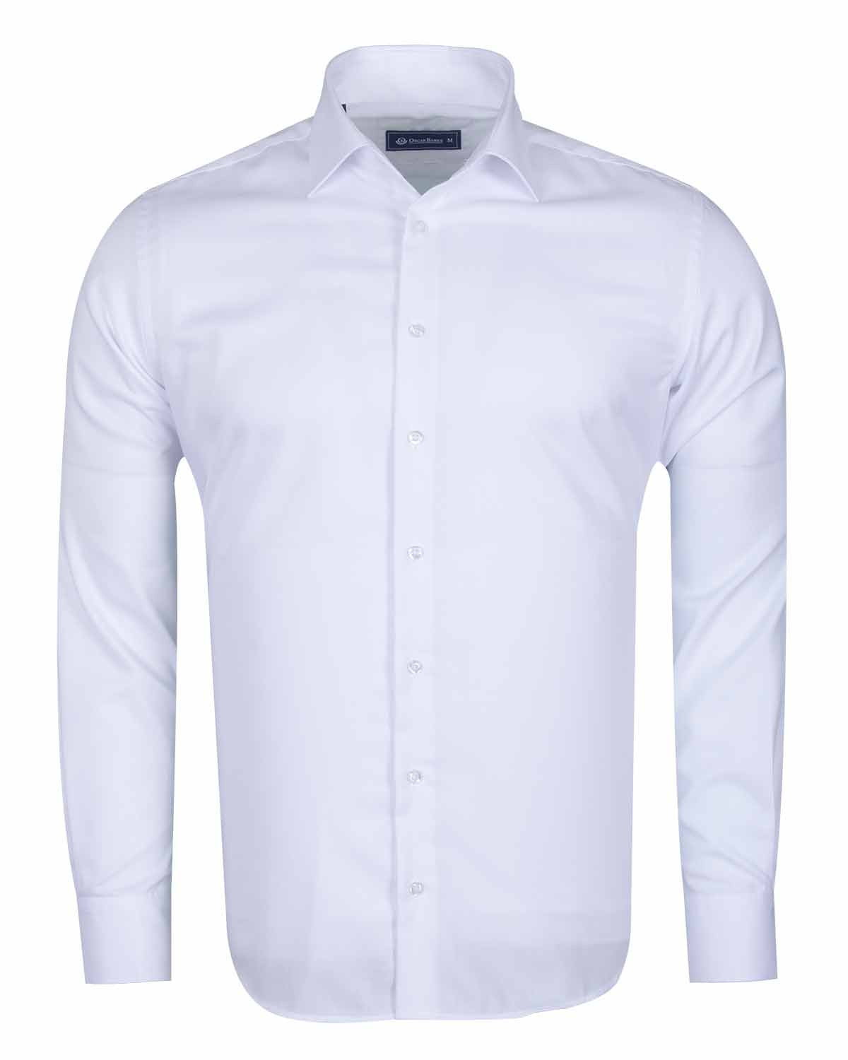 White Non Iron Casual Plain Shirt-Makrom