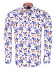 White Olive Leaf Print with Matching Handkerchief-Makrom
