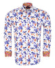 White Olive Leaf Print with Matching Handkerchief-Makrom