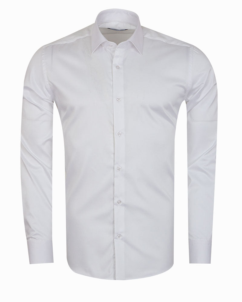 White Plain Pure Cotton Men's Shirt-Makrom