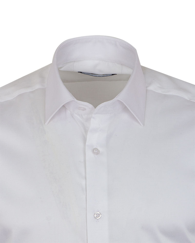 White Plain Pure Cotton Men's Shirt-Makrom