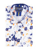 White Poppies Print Shirt with Matching Handkerchief-Makrom