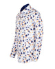 White Poppies Print Shirt with Matching Handkerchief-Makrom