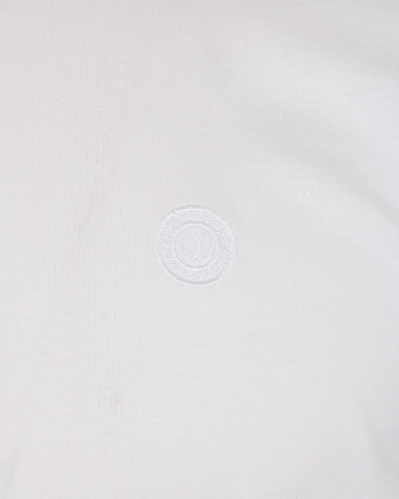 White Round Neck Plain T Shirt-Makrom