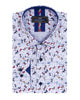 White Small Butterfly Print Men's Shirt-Makrom