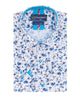 White Small Floral Print Shirt with Matching Handkerchief-Makrom
