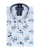 White Spring Flower Print Short Sleeve Shirt-Makrom