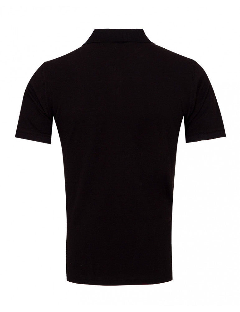Black Polo T-Shirt With Contrasting Collar