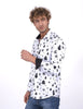 White Snowflake Christmas Snowman Print Men's Shirt