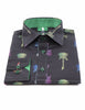Funky Black Guitar Retro Print Men's Shirt