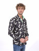 Black Flying Bird Print Men's Shirt