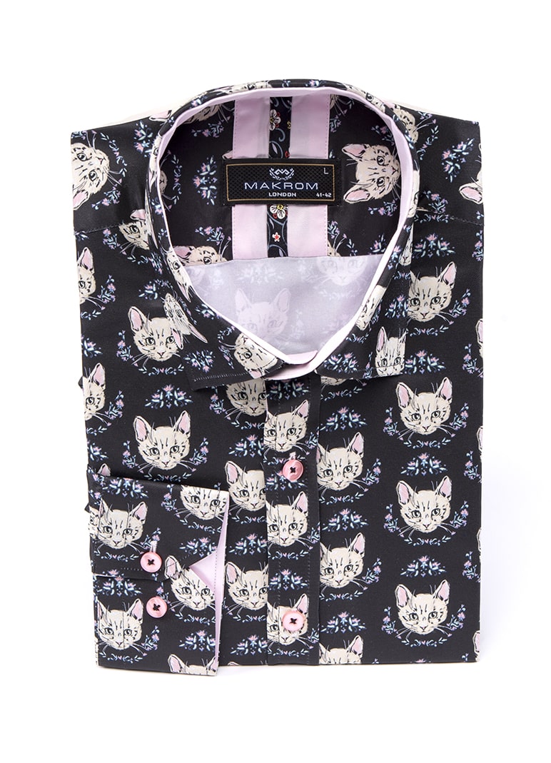 Kitten Print Men's Shirt