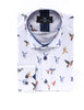 White Colourful Mockingbird Print Men's Shirt