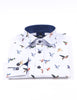 White Colourful Mockingbird Print Men's Shirt