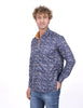 Dark Small Flower Print Men's Shirt