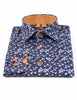 Dark Small Flower Print Men's Shirt