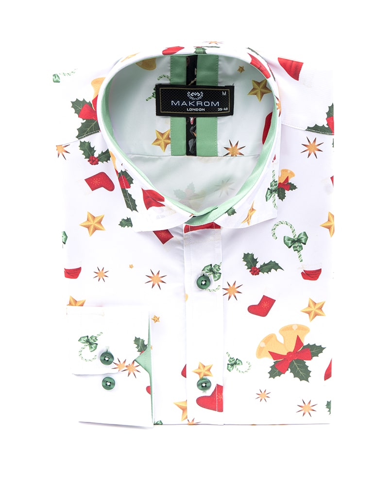 Christmas Mistletoe Print Men's Shirt