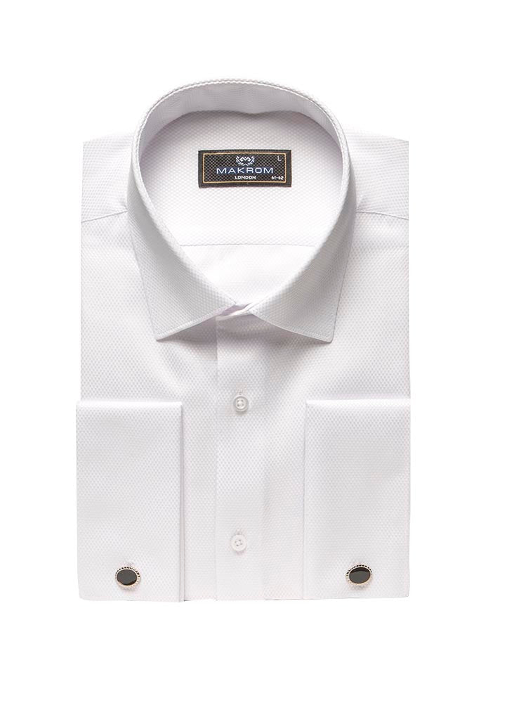 White Oxford Double Cuff Men's Shirt